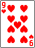 playing card - 9 of hearts